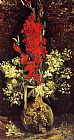 Vase with Gladioli and Carnations by Vincent van Gogh